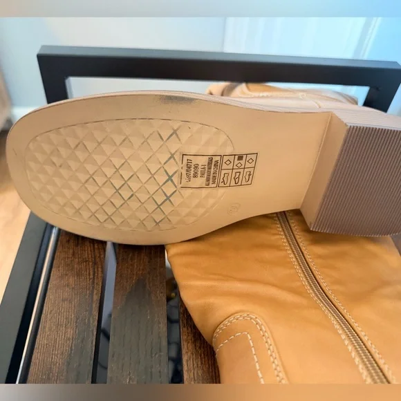 Pierre Dumas Tan Mid-Calf Heeled Riding Boots - Picture 8 of 8